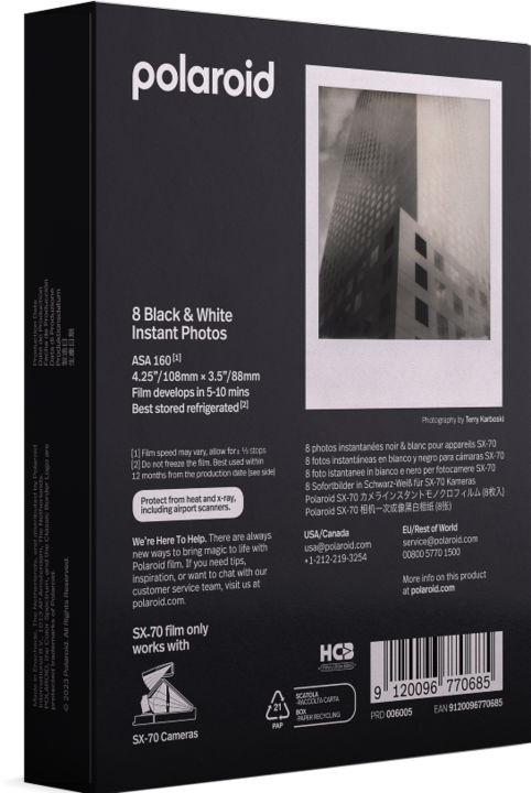 Actual product image Polaroid B&W Film SX-70 (8Photos) (SX-70)