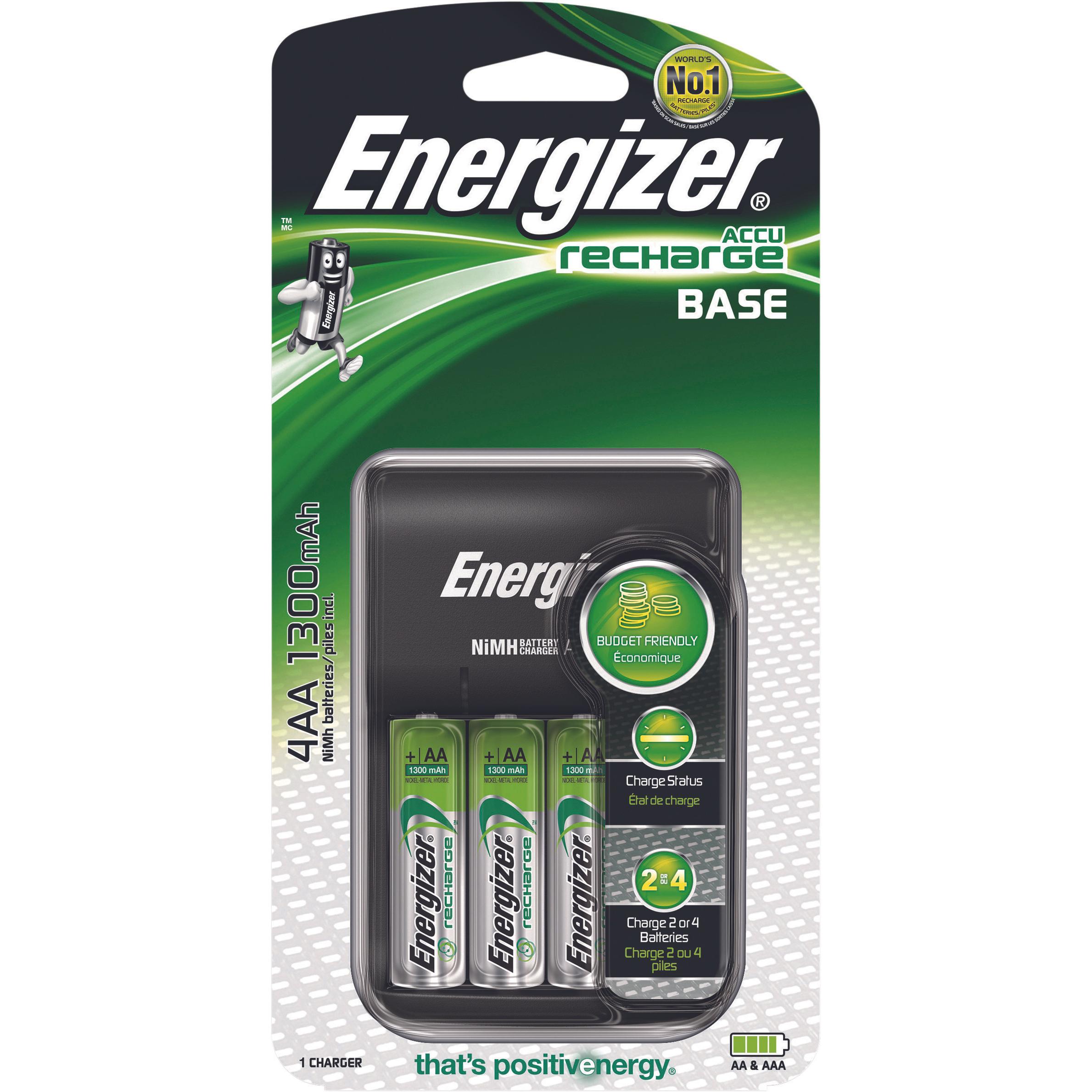 Energizer Base (1 pz., AA, AAA, 1300 mAh, Batteria + Caricabatterie), Caricabatterie