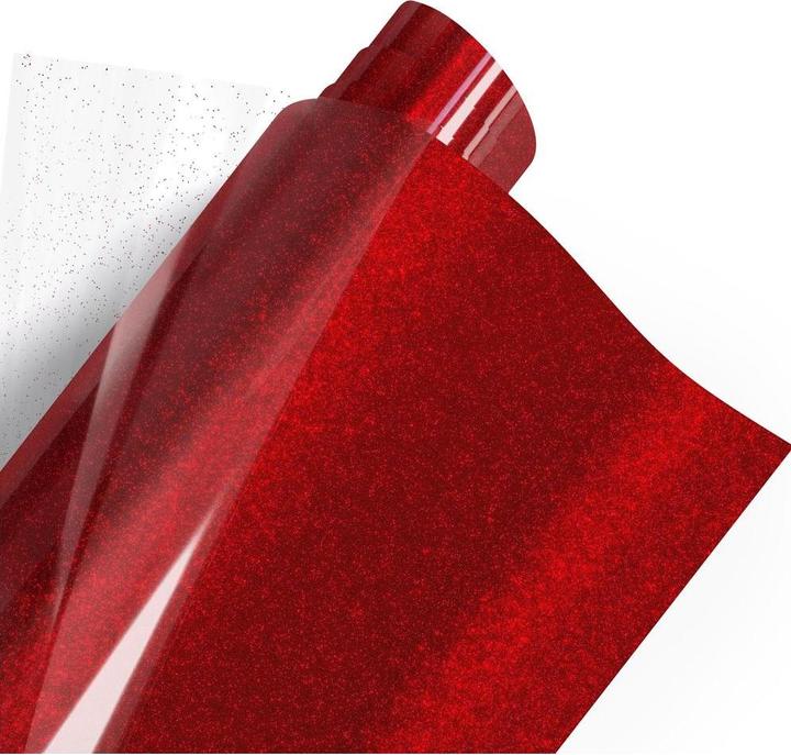 Produktbild Poli-tape Aufbügelfolie Glitter Rot (1x)