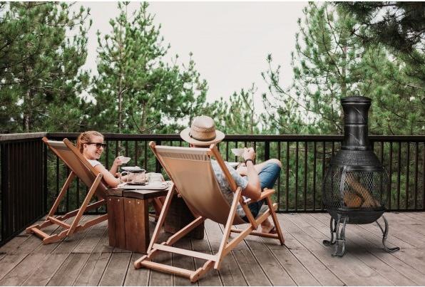 Actual product image Relaxdays Garden Chiminea Grey