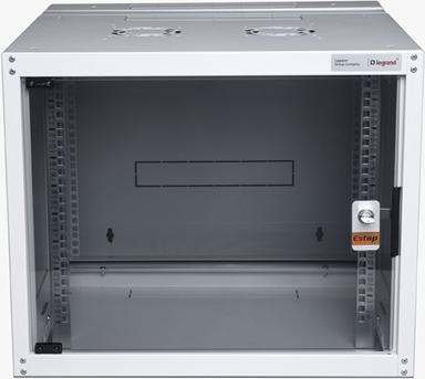 Image du produit Legrand EvoLine Panneau de distribution 19" monté au mur 7U, 600x600mm, 65 kg, portes vitrées (7 HE, Rack 19 pouces)