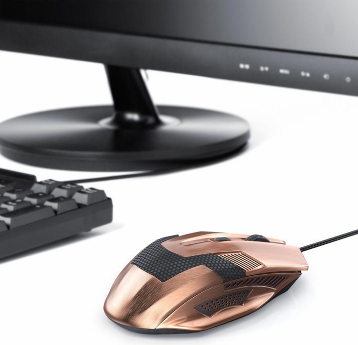 Produktbild CSL Gaming Maus, kabelgebunden, Gaming Maus im Copper-Look 2400 dpi, Abtastrate wählbar, Kupferfarben (Kabelgebunden)