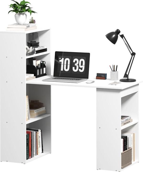 Image du produit Homcom Bureau avec 6 casiers de rangement (120 x 55 x 120 cm)