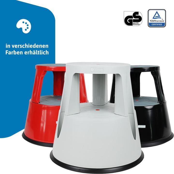 Actual product image Dönges Roller stool, grey, RAL 7035 (grey) (Stile, 43.30 cm)