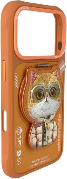 Immagine prodotto Etuui Custodia Nimmy Cool&Cute 2.0 Cat per iPhone 17 Pro Max con pendente magnetico arancione (Apple iPhone 17 Pro Max)