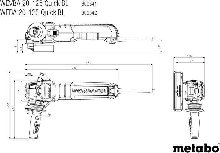 Image du produit Metabo Wevba 20-125 Quick BL (125 mm)