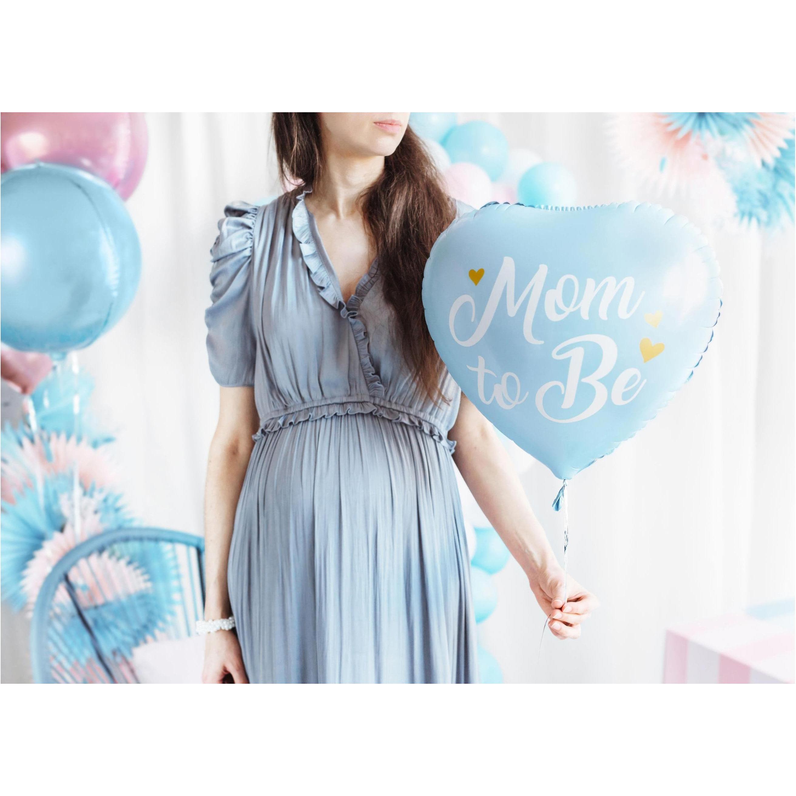Thumbnail - Partydeco Folienballon Mom to be Blau