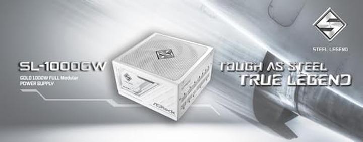 Actual product image AsRock Steel Legend power supply 1000W 80+ Gold White (1000 W)