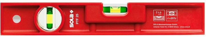 Actual product image Sola PTF25 - Nivel de burbuja torpedo de plástico (250 mm), Red (25 cm)