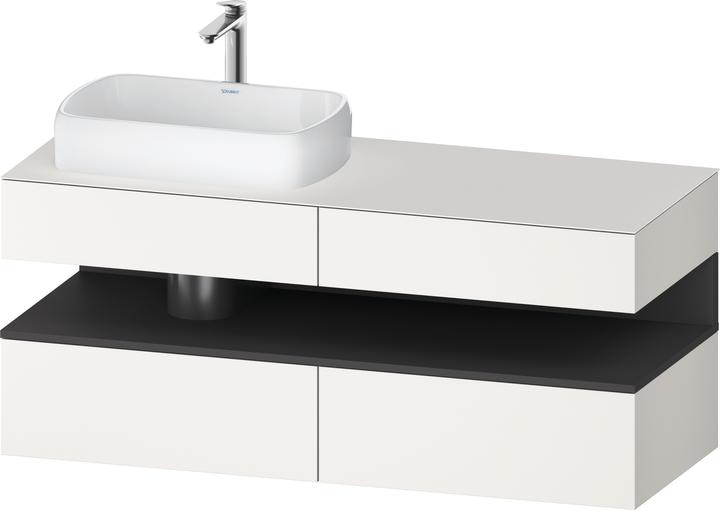 Duravit Qatego Meuble sous-lavabo en console, 2 tiroirs, 2 tiroirs, découpe à gauche, 1400x550x600