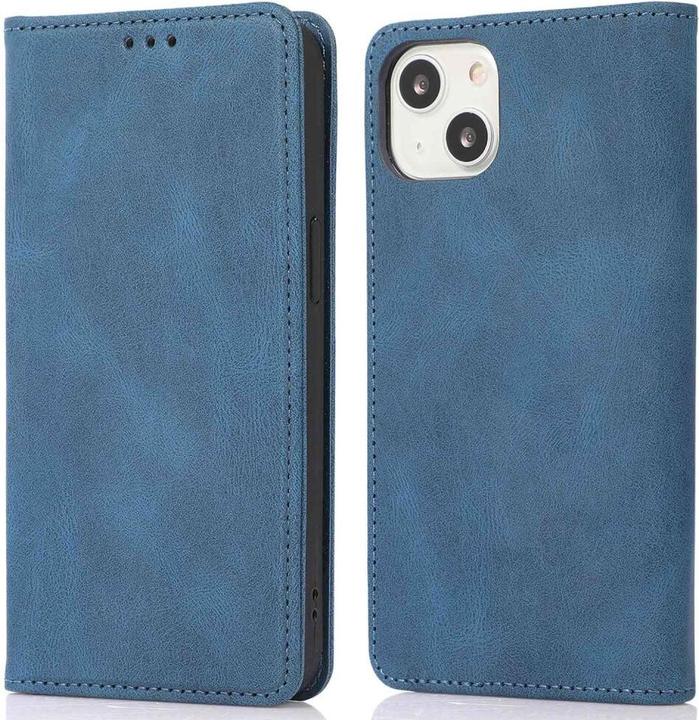 Cover-Discount iPhone 15 - Vintage Flip Case Hülle dunkelblau (Apple iPhone 15)