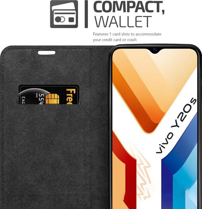 Actual product image Cadorabo Book Invisible Magnet Cover (Vivo Y20s)