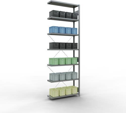 Produktbild Schulte Lagertechnik Stecksystem Anbauregal MULTIplus250 mit Kreuzstrebe