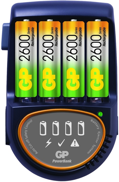 Actual product image GP Batteries GP charging station PowerBank H500, car (4 pcs., AA, AAA, 2550 mAh, Battery + charger)