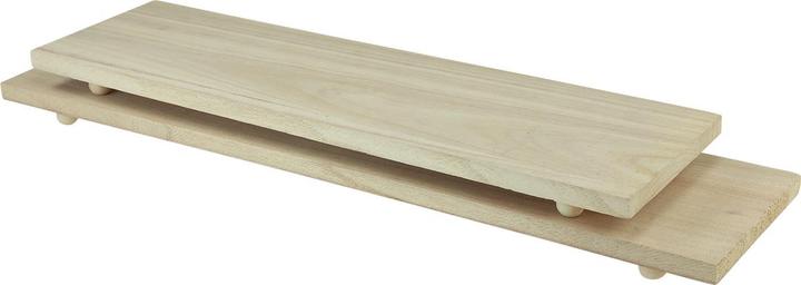 Viana Dekotablett Paulownia mit Füssen für stilvolle Arrangements 2er-Set