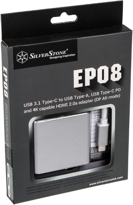 Actual product image Silverstone USB Typ C — HDMI (Typ A)| USB A| USB Typ C (USB-C)