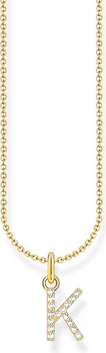 Image du produit Thomas Sabo Chaîne avec pendentif lettre K doré (Argent sterling 925, Or jaune 750 plaqué or, 38 - 45 cm)