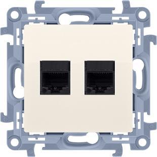 Produktbild Kontakt Ansprechpartner Simon Steckdosenrechner Simon 10 zwei RJ45 Kat. 5e Sahne (C52.01/41) (0.08 m)