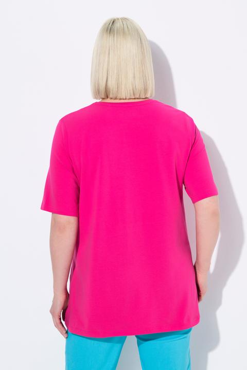 Immagine prodotto Ulla Popken T-shirt dal taglio svasato con scollo a V e mezze maniche (50, 52)