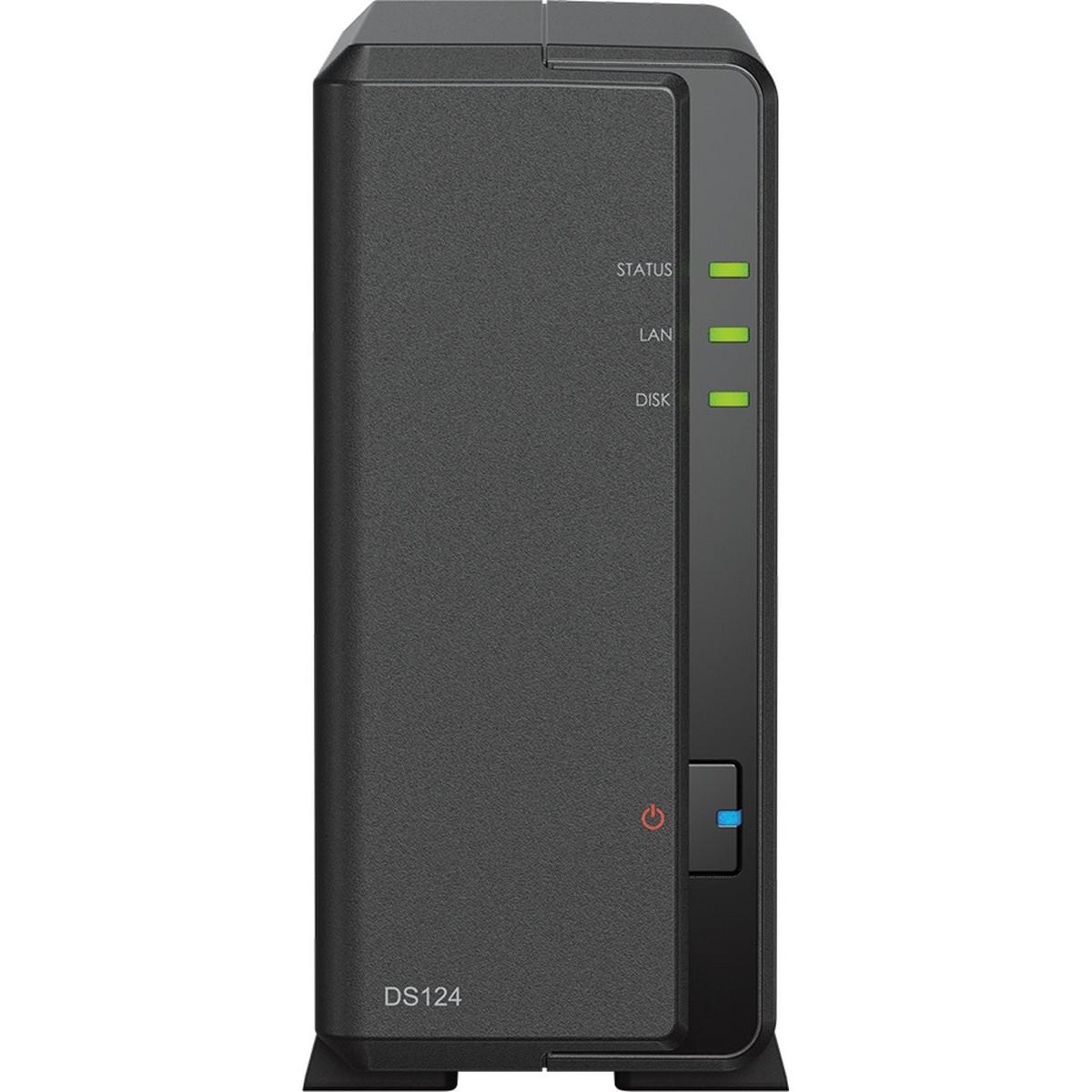 Synology DS124 RED 6TB (1x 6TB) (1 x 6 TB), NAS, Schwarz