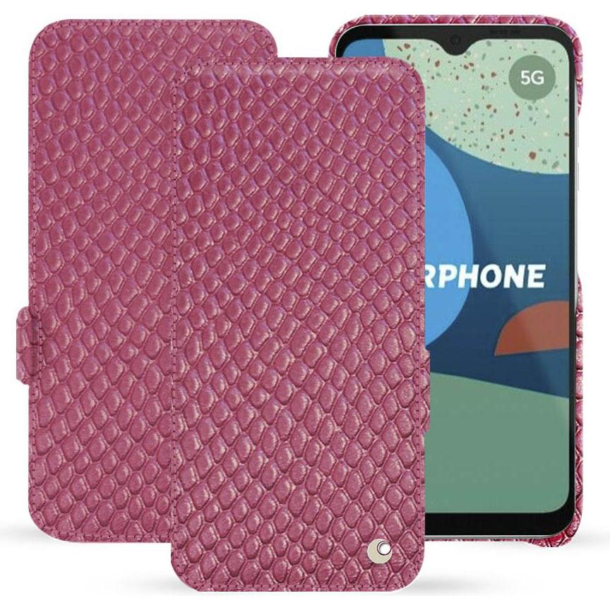 Noreve Lederschutzhülle horizontal (Fairphone 4), Smartphone Hülle, Rosa