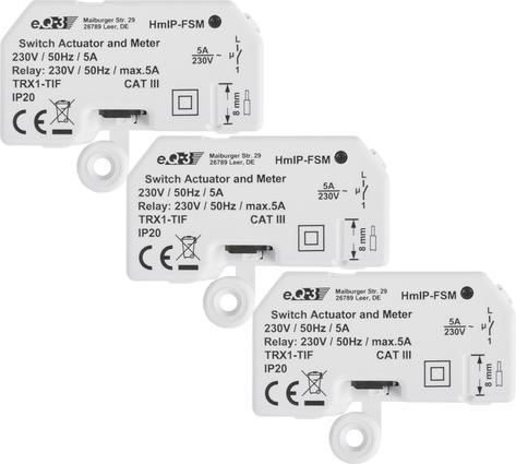 Produktbild Homematic IP Set Schalt-Mess-Aktor UP 3x FSM 5A (Schaltaktor)
