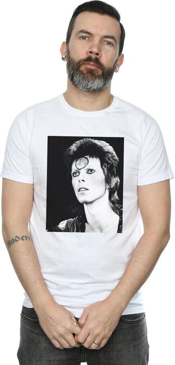 Actual product image David Bowie Mens Ziggy Looking T-Shirt (L)