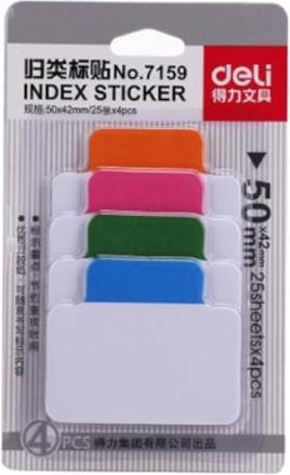 Actual product image Deli Rider Index Sticker white with colored tabs