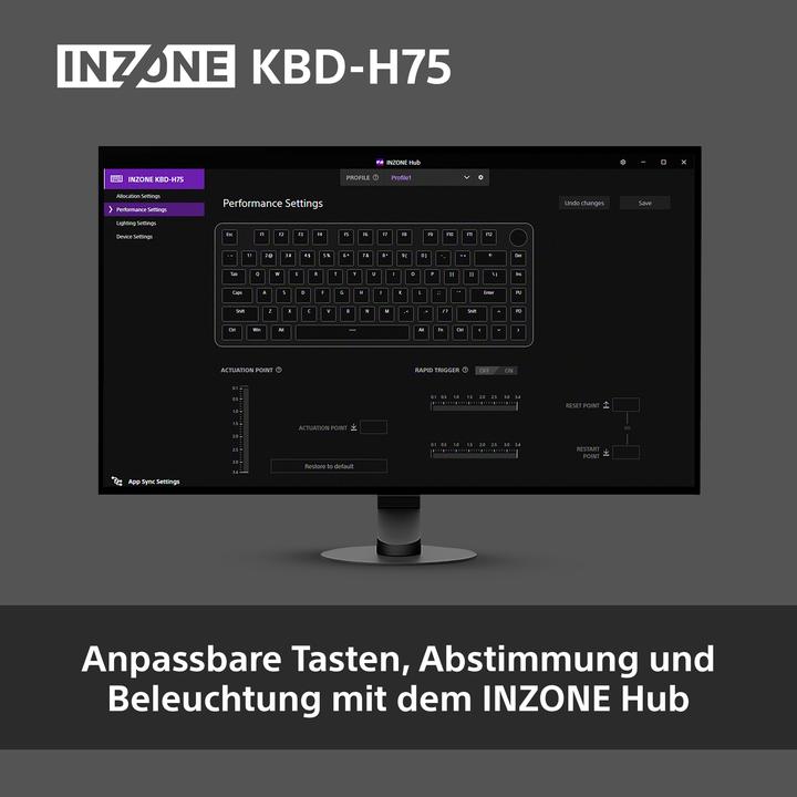 Actual product image Sony Inzone KBD-H75 (DE, Cable)