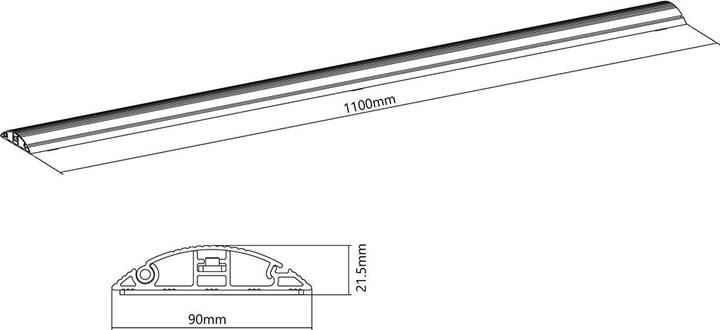 Actual product image Multibrackets Top shelf cable duct 139x1100, aluminium, black (Duct, 110 cm)