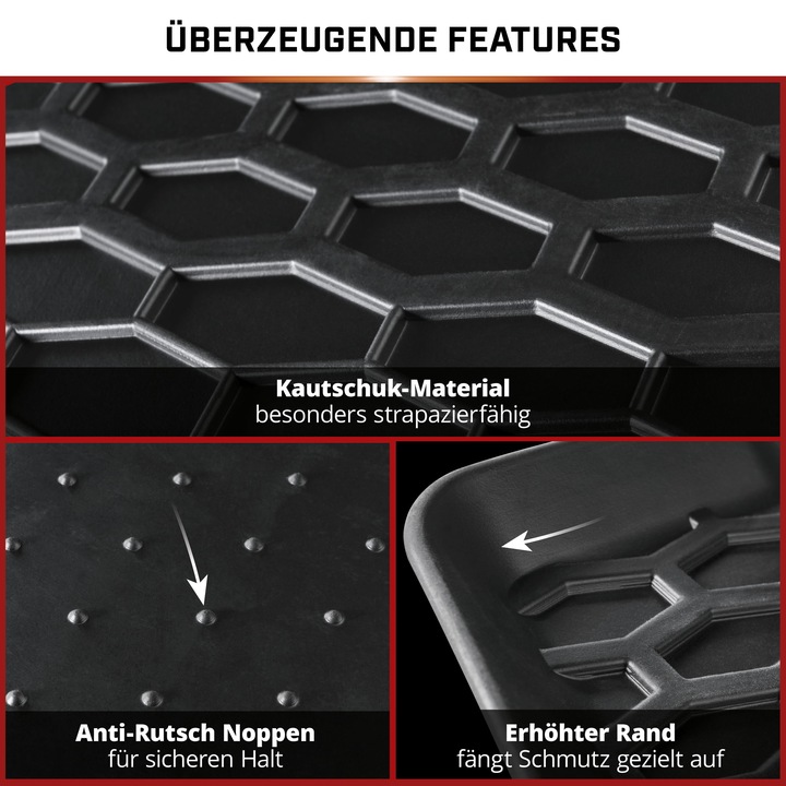 Actual product image Walser Rubber mats for Volvo XC90 BJ 2015 - today (2 front mats + 2 rear mats)