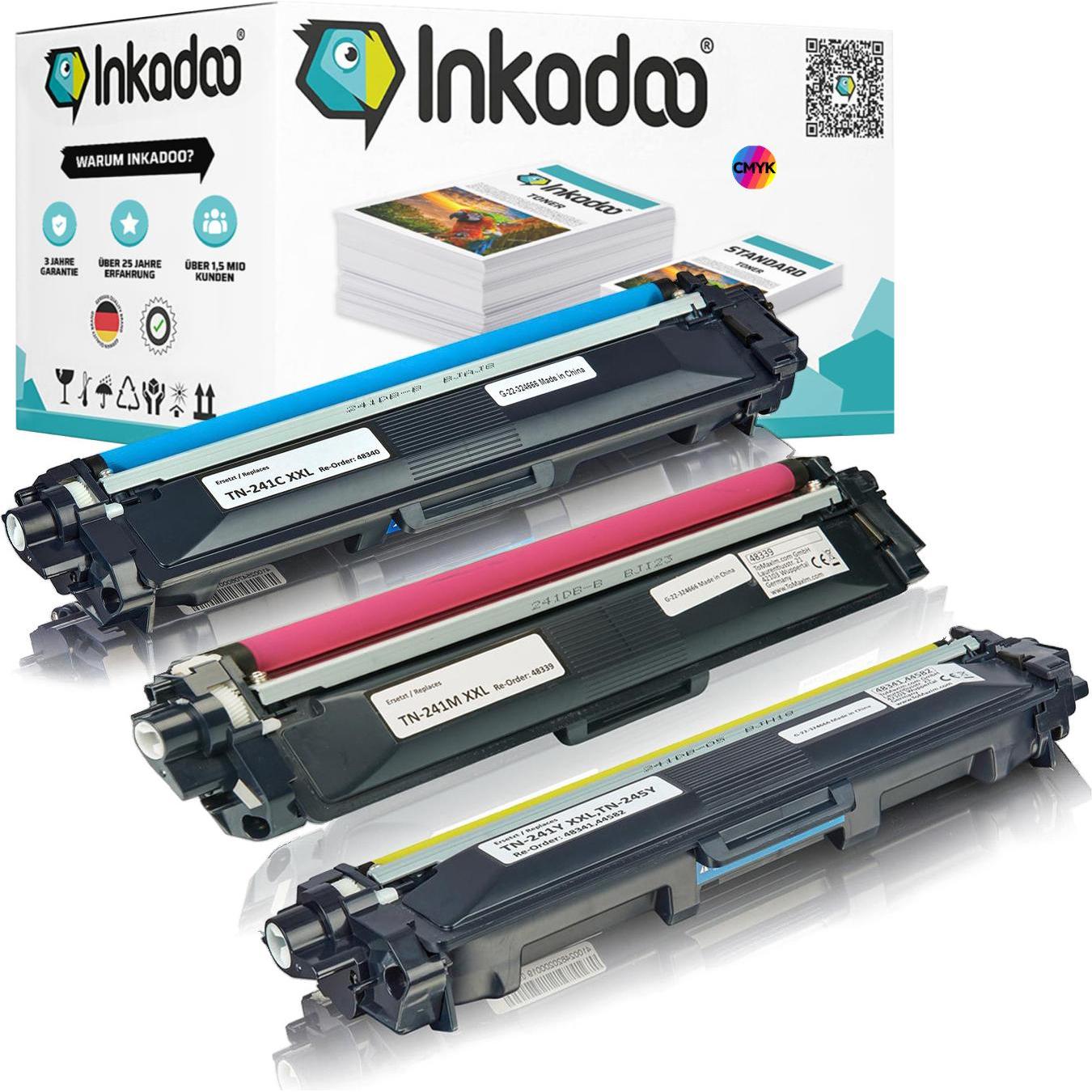 Inkadoo, Toner, Kompatibel Toner für Brother TN-241 XL (M, Y, C)