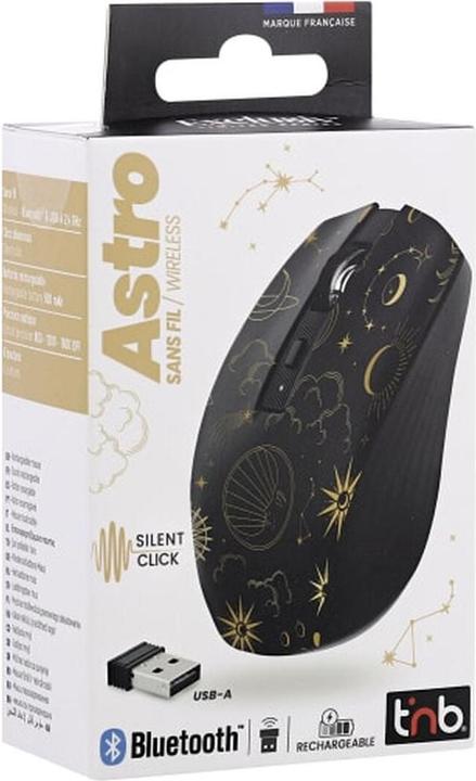 Actual product image T'nB Souris Sans Fil Exclusiv' (Noir/Or) (Wireless)