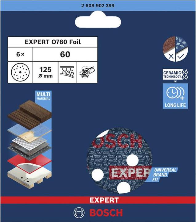 Image du produit Bosch Professional Disques à poncer EXPERT O780 / 125 (60)