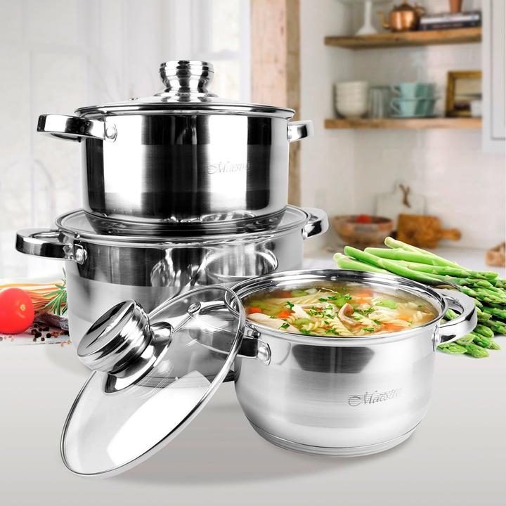 Produktbild Maestro MR-2220-6L Ein Satz Töpfe mit 6 Elementen (24 cm, Kochtopf, Edelstahl)
