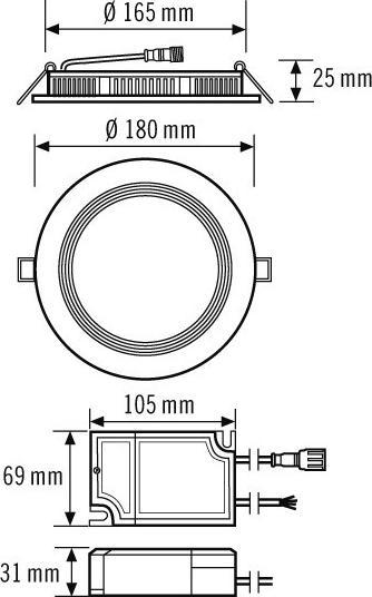 Actual product image Esylux LED downlight (900 lm)