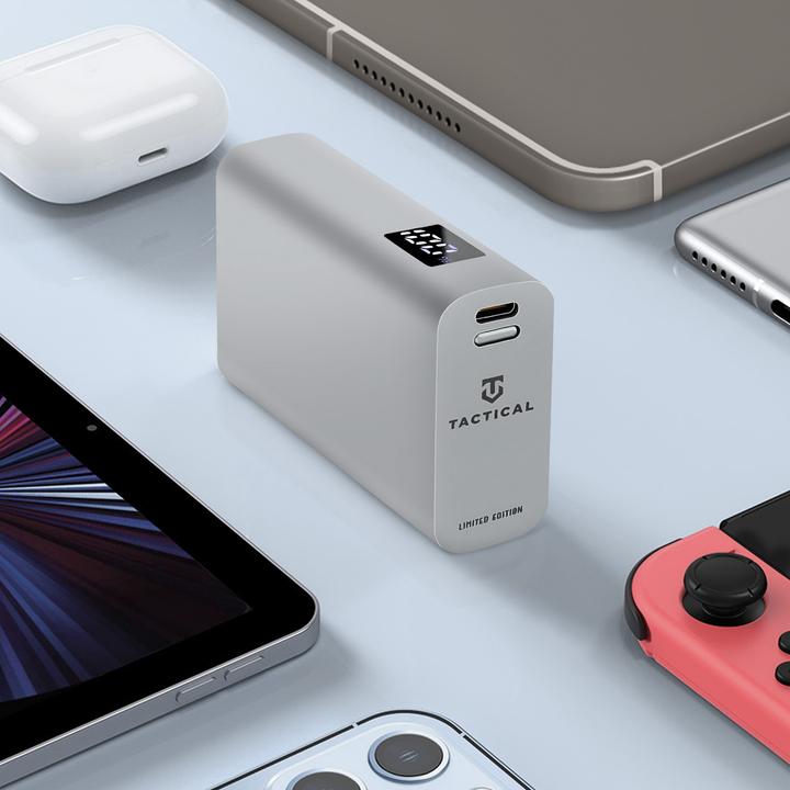 Actual product image Tactical 9600mAh Powerbank Brick Grey + USB-C cable (9600 mAh, 22.50 W, 35.52 Wh)