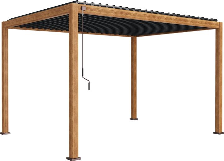 Produktbild Leco Lamellenpergola DELUXE 3x4m Holzoptik (400 cm, 300 cm)