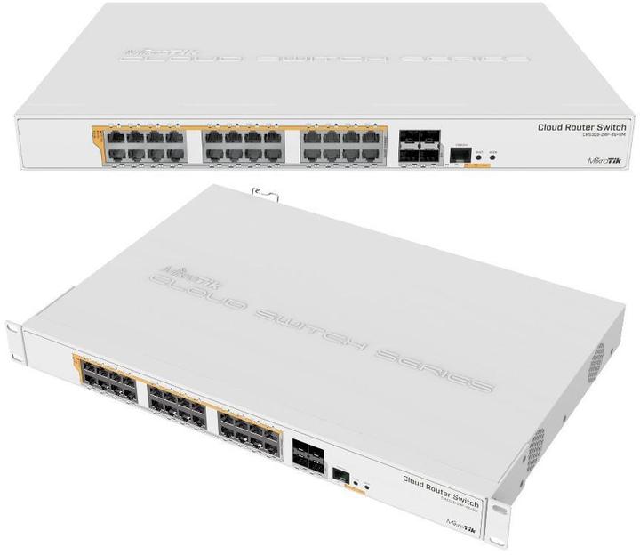Produktbild MikroTik Routerboard CRS328-24P-4S+ RM 24port Gbe Lan Poe 4xSFP+ Port Rackmount Cloud Router Switch (24 Ports)