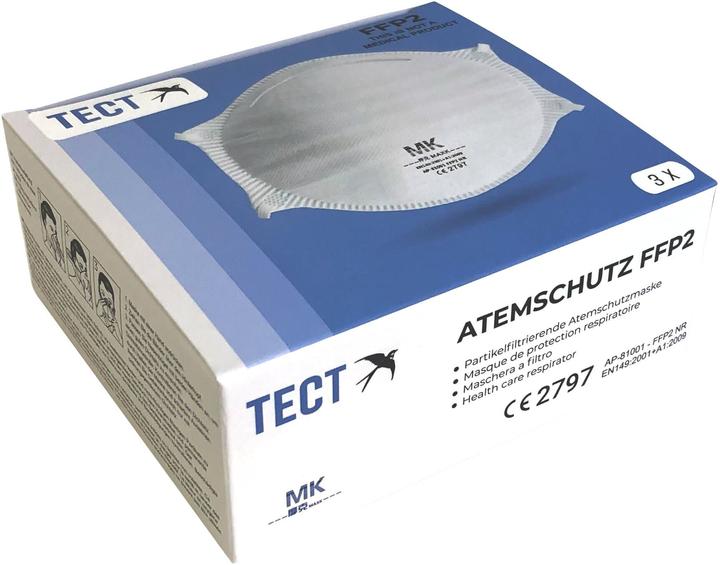 Actual product image Tect Respirator without valve (FFP2, 3 x)