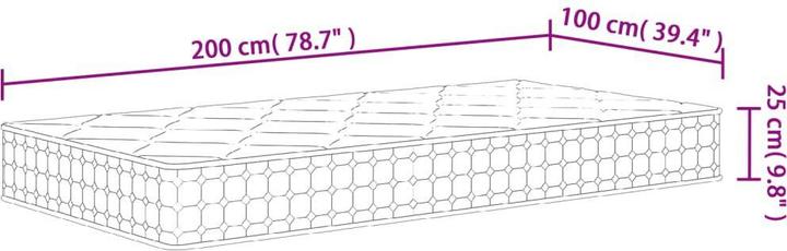 Actual product image vidaXL Taschenfederkern-Matratze (Spring core, 100 x 200 cm)