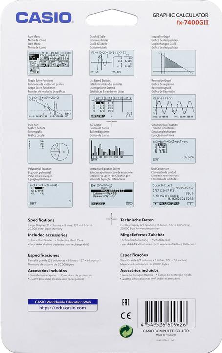 Produktbild Casio FX-7400GIII (Batterien)