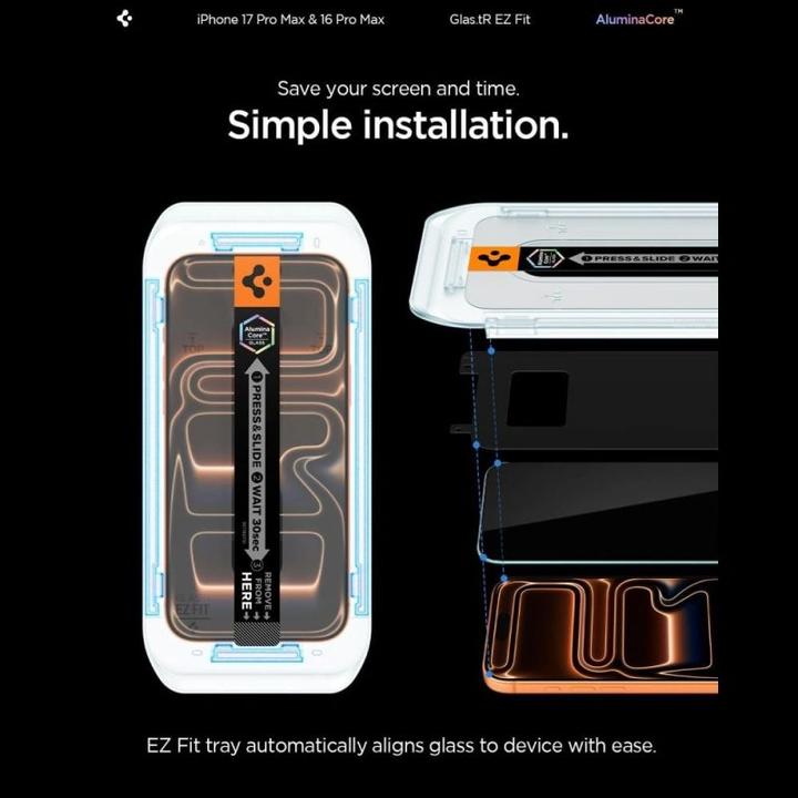 Productafbeelding Spigen Glas.tR Ez Fit (2 Pcs., Apple iPhone 16 Pro Max)