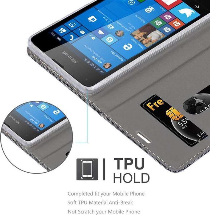 Produktbild Cadorabo Book Jeans Optik Cover (Microsoft Lumia 550)