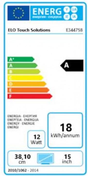 Energy Label ēlo ET1517L TOUCH DISPLAY (1024 x 768 pixels, 15")