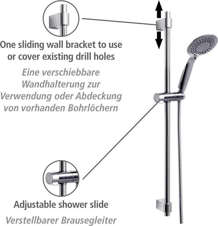 Immagine prodotto Wenko Set docciaYoung Line cromo (5 Tipi di raggi, 10 l/min)