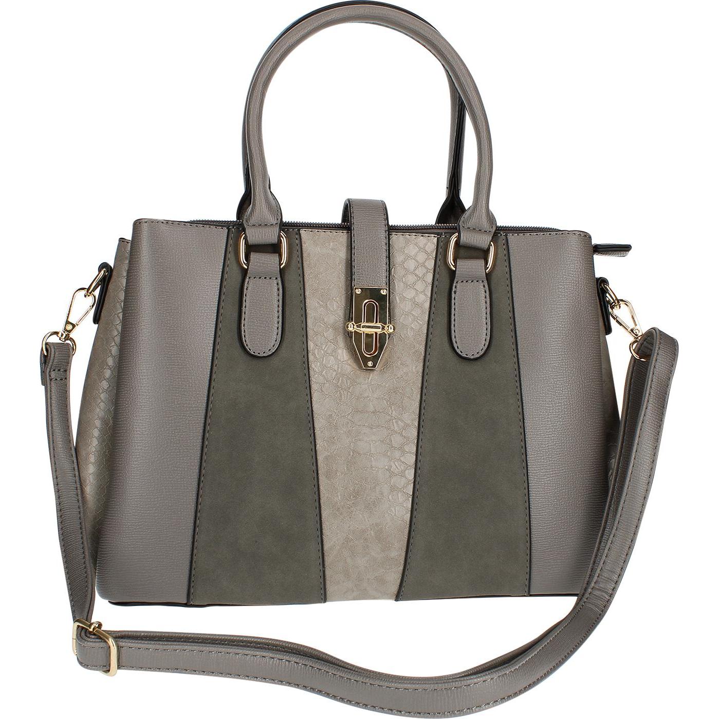 Thumbnail - Gallantry, Tasche, Gold Buckle Handtasche, Grau, (5 l)