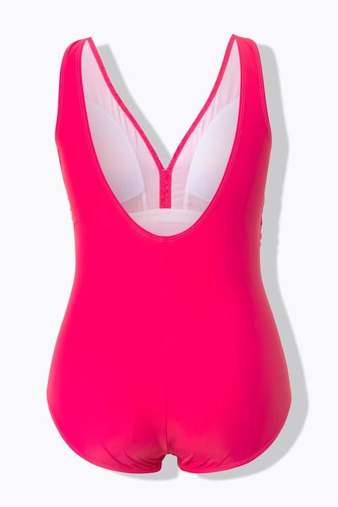 Actual product image Ulla Popken Mixed Texture O-Ring Swimsuit (58)