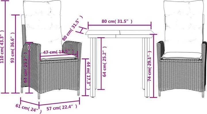Produktbild vidaXL Garten Essgruppe