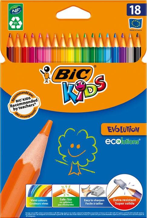 Image du produit Bic Kids Crayons de couleur Evolution (18x)